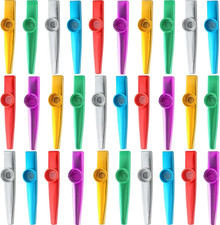 30 Pieces Metal Kazoos Musical Instruments Colorful Metal Kazoo Bulk with Kazoo