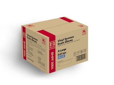 Basic Medical Synmax Vinyl Exam Gloves  LatexFree & PowderFree  XLarge, BMPF3...