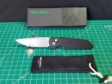 Pro-Tech Integrity TR-3 Manual Black Battleworn Reptile Handle S35VN CCKS #8/30