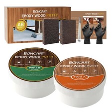 Epoxy Wood Putty, High Strength Wood Filler Putty, Stainable 2-Part Epoxy Put...