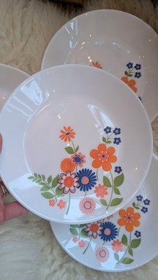 VINTAGE RETRO ''ARCOPAL'' CELENE 60er/70er SET 6 DESSERT/ TEE/ BEILAGENTELLER