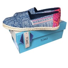 TOMS Alpargata Rope Espadrille Slip-On Shoes Size 6 Indigo Ortholite NEW NIB