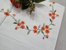 Set Lenzuola ricamate in puro cotone percalle Ricamo Punto pieno