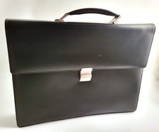 CARTELLA MONTBLANC IN PELLE NERA BORSA UOMO LAVORO PORTA PC NOTEBOOK DOCUMENTI