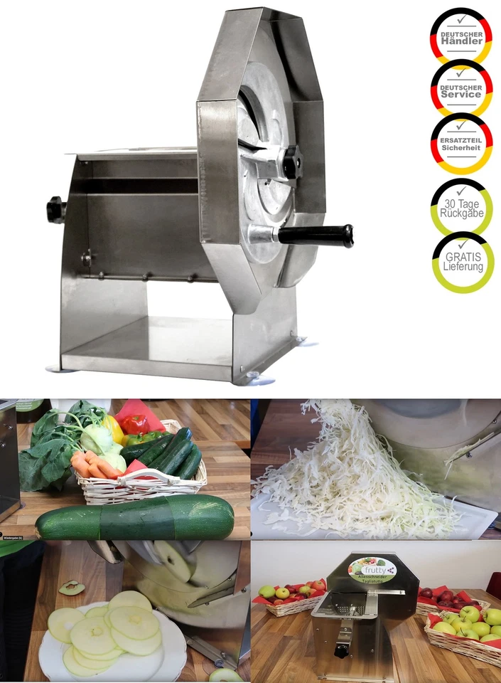 YERD Manueller Edelstahl Kraut Gemüse Hobel Alles Schneider Obst 0,5-8mm Scheibe