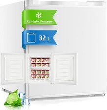 FOHERE Table Top Mini Freezer 32L Energy Efficient Temperature White HSEGAR