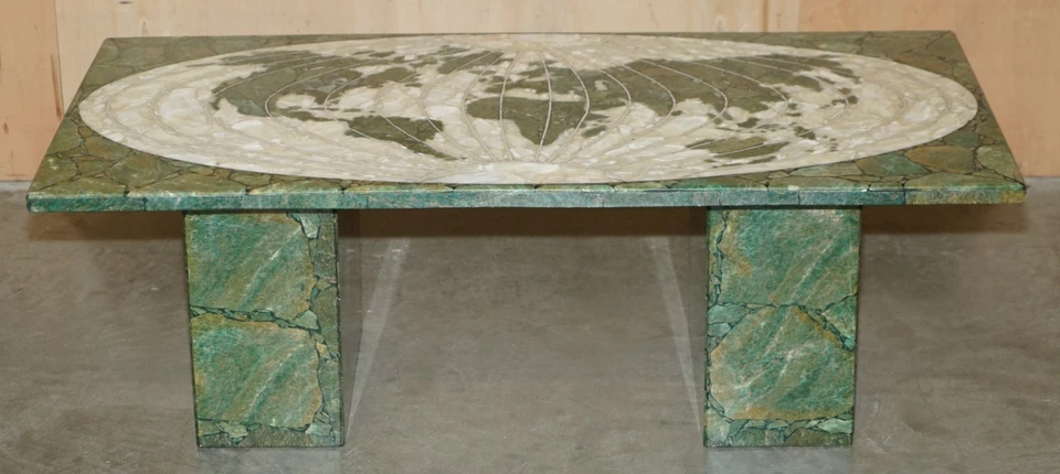 СЕРЕДИНА ВЕКА СОВРЕМЕННЫЙ 1950-Х ИТАЛЬЯНСКИЙ МРАМОР И ОНИКС КАРТА МИРА КОФЕ КОКТЕЙЛЬНЫЙ СТОЛ - Изображение 3 из 4