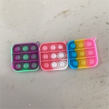 Set of 3 Square Pop-It Fidget Sensory Toys Multicolor Tactile Ages 4-11 Years