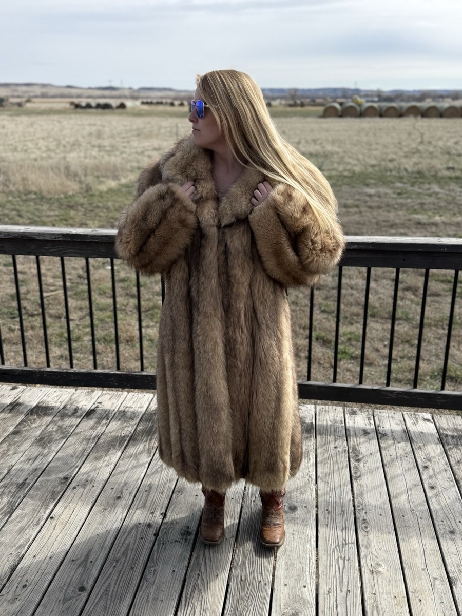 Stunning Full Length Blue Fox Fur Coat | eBay