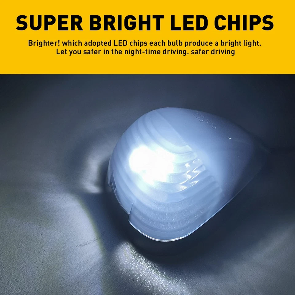 Luces de circulación LED blancas marcadoras de techo de humo de cabina para Ford F250 F-350 Super Duty A Foto 3 de 4