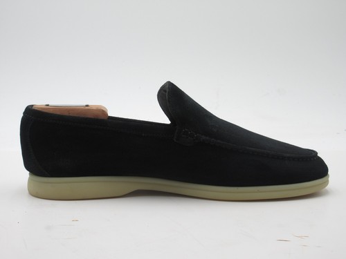 Mocasines venecianos de gamuza negros Loro Piana para hombre talla 44 EUR, 11 EE. UU. - Imagen 5 de 10
