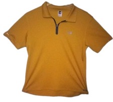 The North Face Mens Yellow Vapor Wick Short Sleeve Polo Shirt Size Large