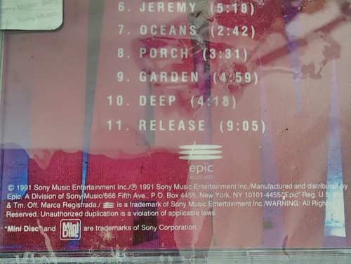 PEARL JAM ten SEALED U.S. EPIC ZM 47857 MD MINIDISC - Picture 4 of 6