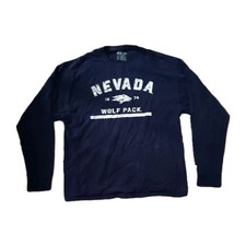Nevada Wolf Pack University Long Sleeve T-Shirt Mens XL Navy Blue UNR Russell