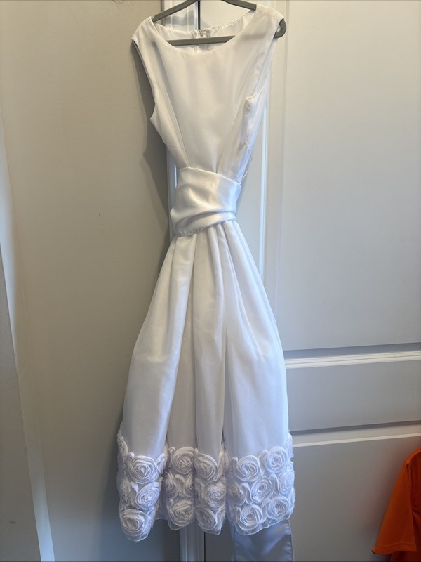 Blossom Formal Dress White Flower Girl Dress S: 10