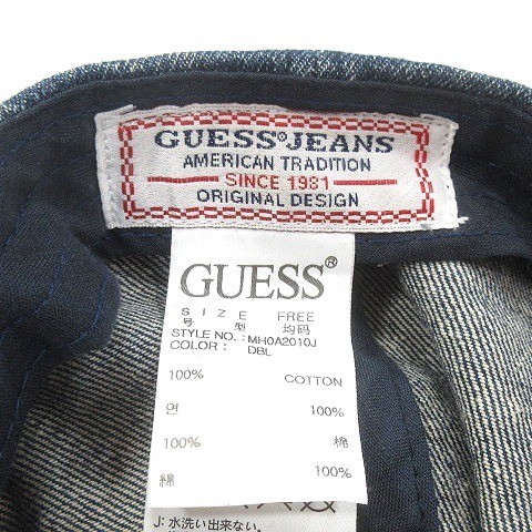 Guess Denim Baseball Cap Hat Washed Navy Blue Women's One Size Free - Imagen 7 de 8