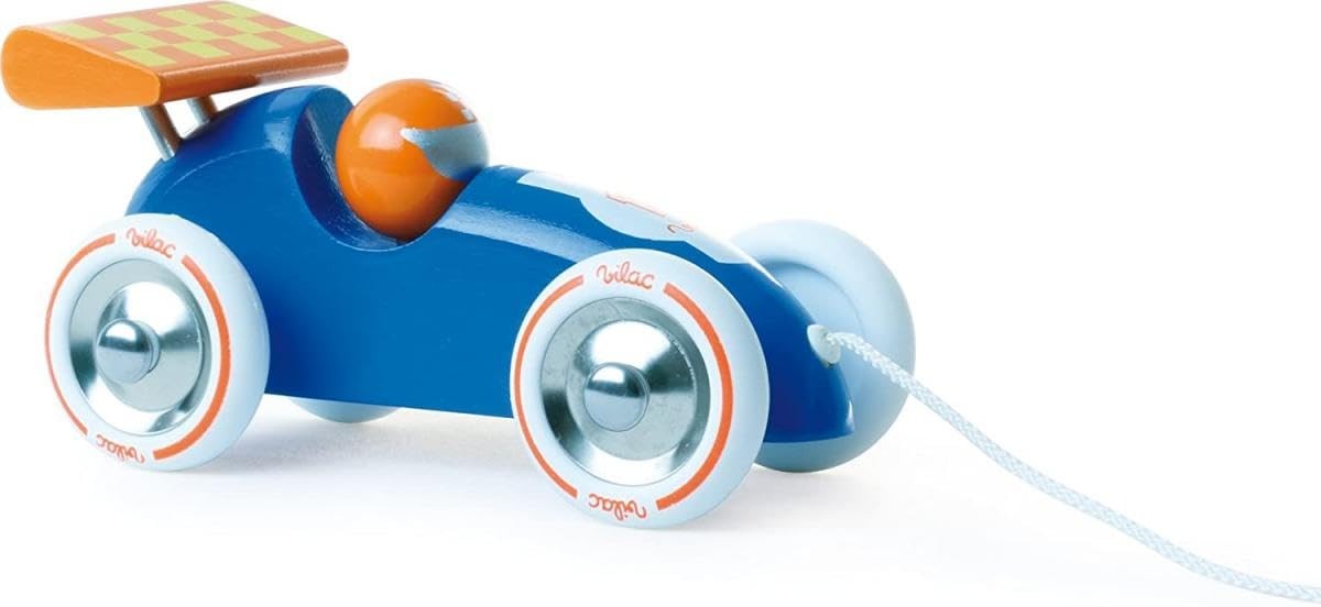 Voiture de course à traîner avec roues silencieuses en caoutchouc pour l'éveil