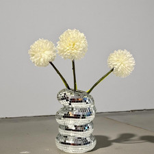 facettierte Kugelvase Disco Spiegel