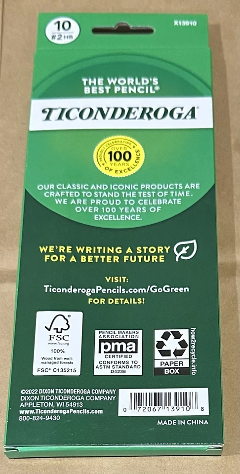Lápices de madera a rayas Dixon Ticonderoga #2 HB suaves, 36 paquetes 10 lápices ea 360 en total Foto 4 de 4