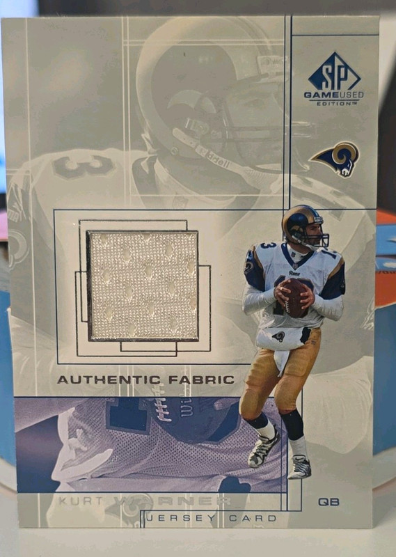 Upper Deck SP Game-Used Kurt Warner St. Louis Rams Jersey Auto Card KW