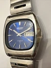 Vintage Seiko Automatic 17 Jewel Tv Style Watch W/ Date Indicator Runs 7006-5069