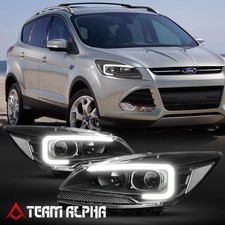 Se adapta a Ford Escape 2013-2016 {LED C-BAR DRL}Faro proyector de esquina negro/claro