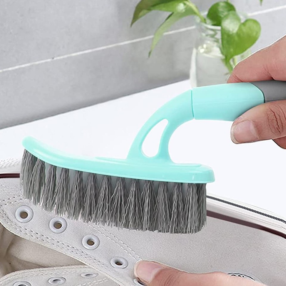 Reusable Floor Scrub Brush with Handle for Stubborn Dirt in Crevices ...