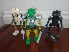 Classic Toa Nuva Bionicles Set of 3, Lewa+Onua Nuva, Kopaka Mata, Good Condition