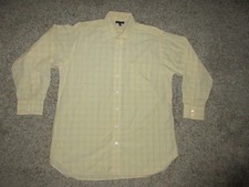BURBERRY LONDON YELLOWCHECK BUTTON UP MEN DRESS SHIRT SZ 16.5 33 MADE IN USA