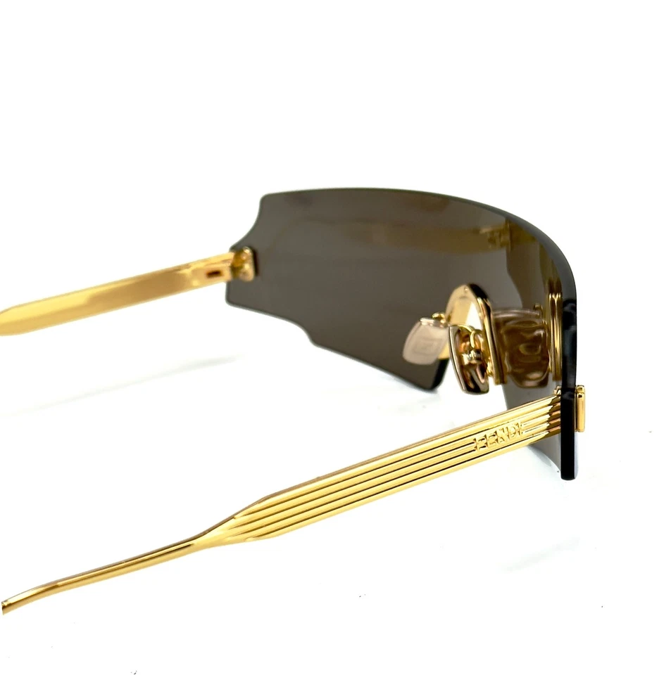 Gafas de sol unisex FENDI FF0440S FORCEFUL 0440 doradas espejadas envolventes deportivas moda Foto 3 de 4