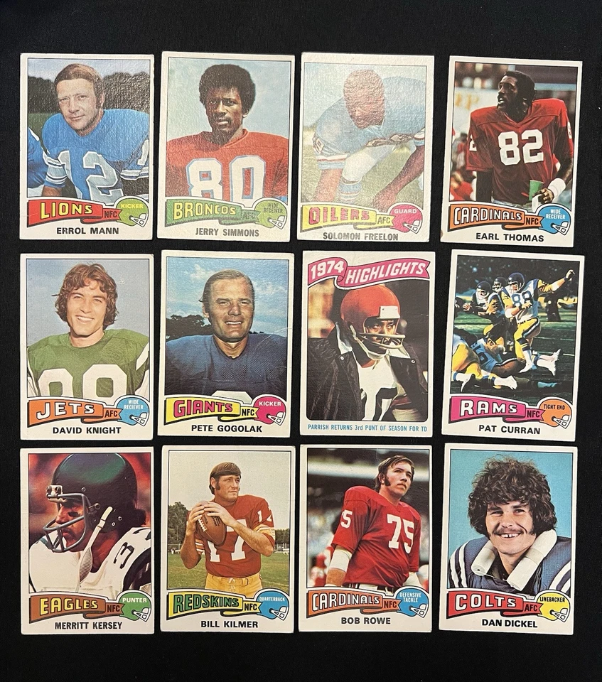 Lote de 23 tarjetas de fútbol americano Topps 1975 (justas a muy buen estado) Foto 3 de 4