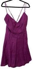 Fashionnova Womans Purple Satin Mini Babydoll Dress Strappy Size 2X Event Prom