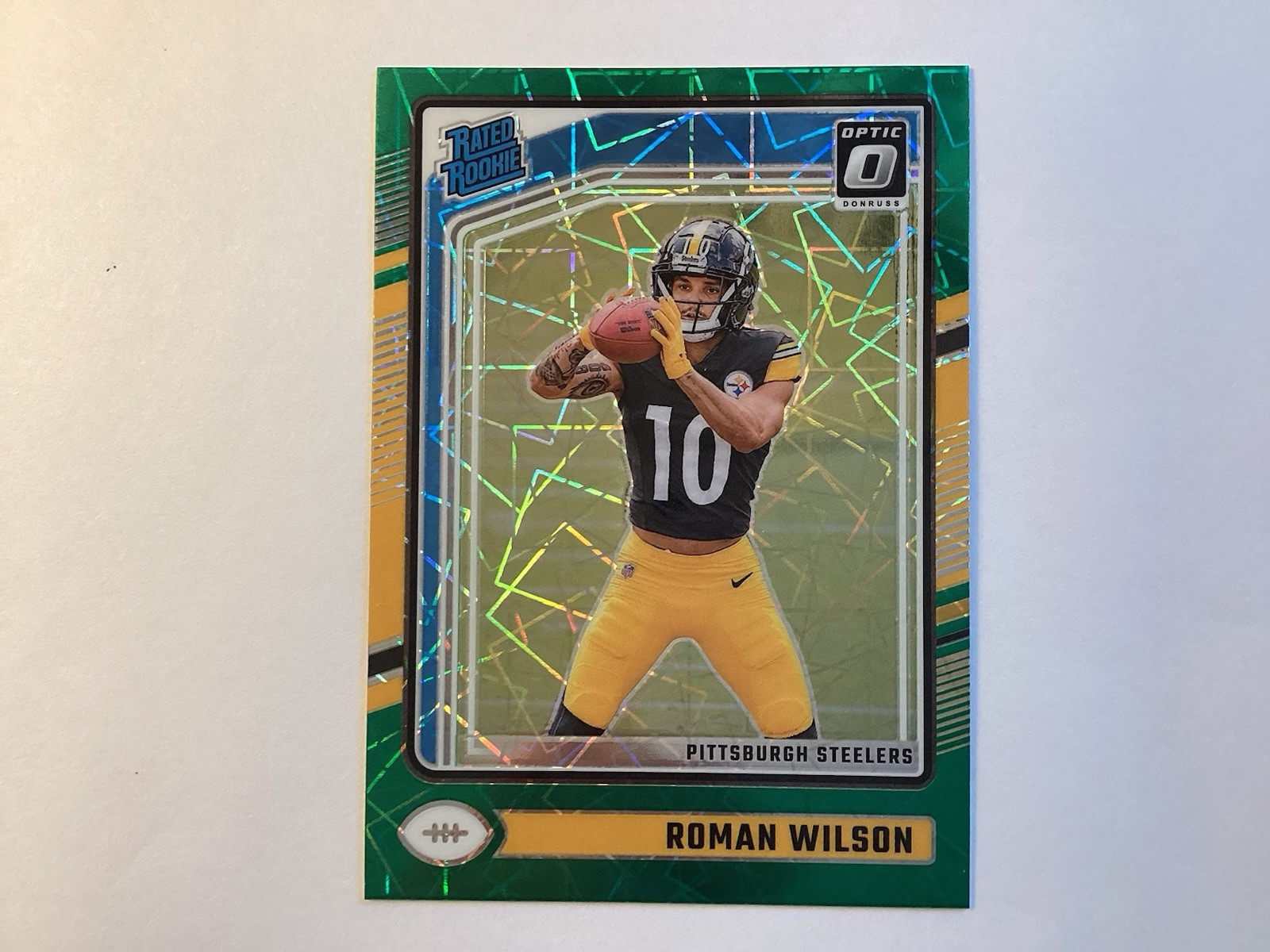 2024 Panini Donruss Optic - Rated Rookie Roman Wilson #285 Green Velocity Prizm.