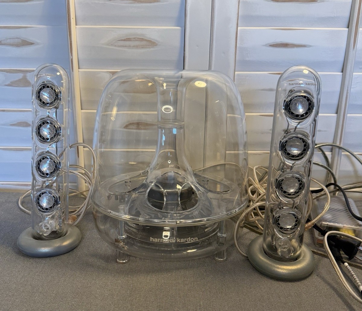 Harman Kardon SoundSticks I Gen 1 Clear Speakers Subwoofer Tested