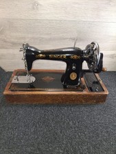 Singer 1940's Hand Crank 15K Sewing Machine. Works But In Need Of A Little TLC.