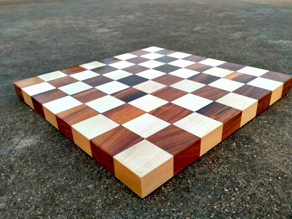 Indian Wooden Borderless Flat Chess Board 12"x12" Inch Christmas Kids Gifts - Image 2 of 4