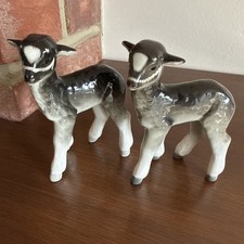 Lomonosov USSR Porcelain 2 Lambs Standing 11cm tall, Vintage Collectable. 