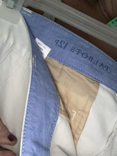 Talbots Chino Pants Women SZ 12P White Flat Front Pant Relaxed Straight Leg