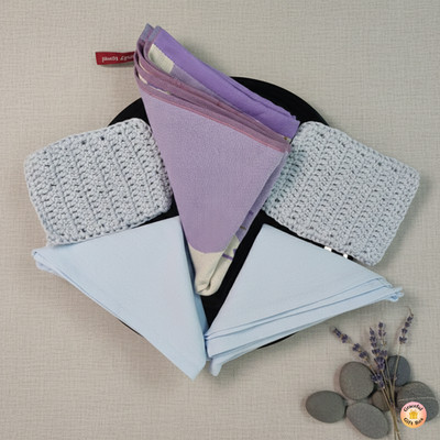 5pc Zero Waste Kitchen Gift Set Eco Friendly Cotton Dish Towel Reusable Napkins