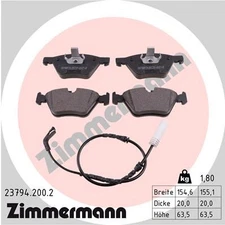 Front Axle Zimmermann 23794.200.2 Brake Pad Set, Disc Brake for BMW, BMW (B