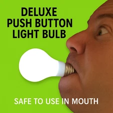 Deluxe PUSH BUTTON LIGHT UP BULB In Mouth LED TV Family Show Costume Prop