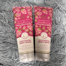 Bath Body Works Strawberry Pound Cake Moisturizing Body Wash NEW Lot Of 2