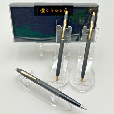 Cross Matte Black & Gold Trim Rollerball & BP Pens, 0.5mm Pencil   WORKING
