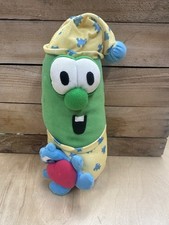 Veggie Tales Larry Cucumber in Pajamas Singing Bedtime Lullaby 2001 Plush WORKS