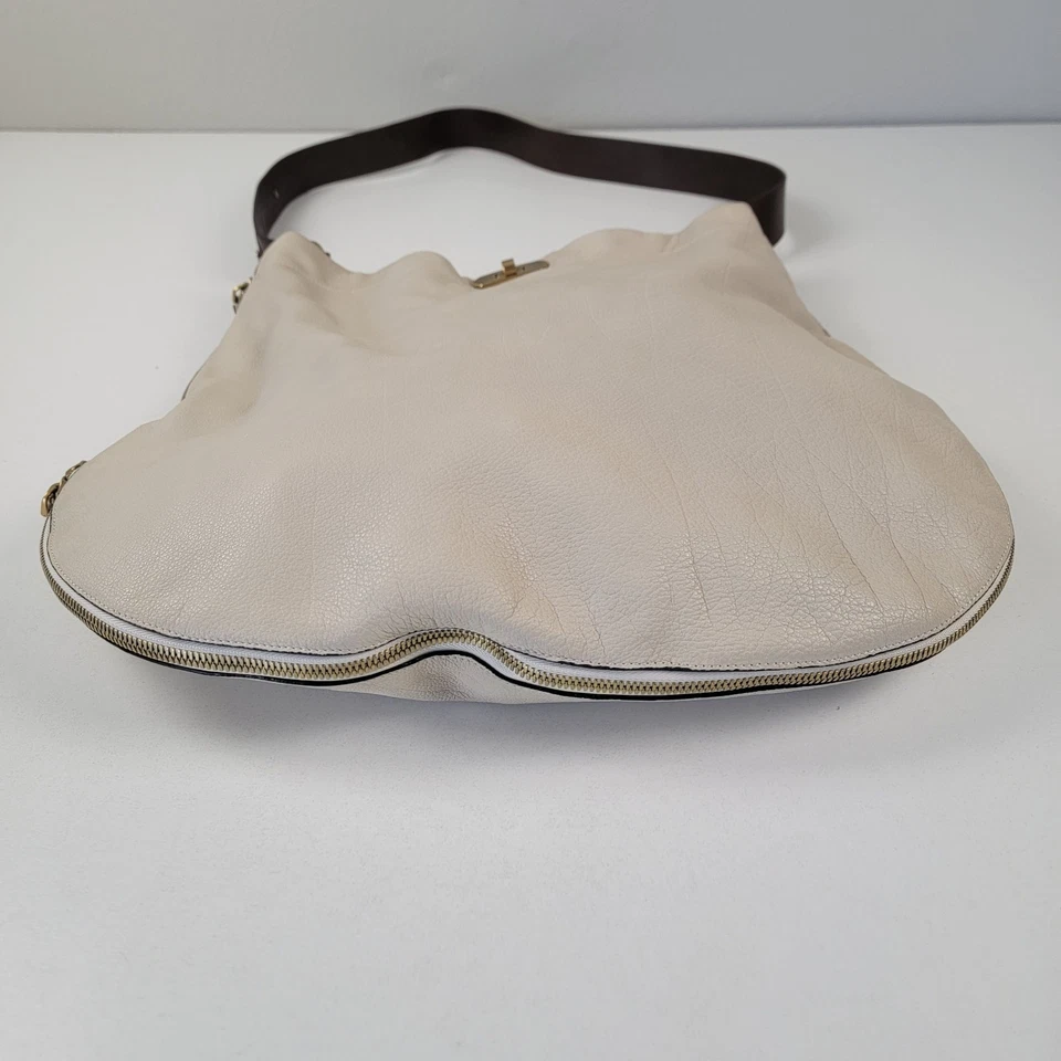 Bolso Bandolera Marni Hobo Cuero Crema Extra Grande Foto 4 de 4