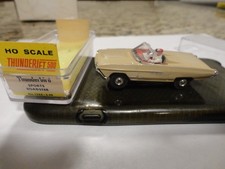 vintage aurora tjet ho slot car tan tbird roadster w/orig box/lbl