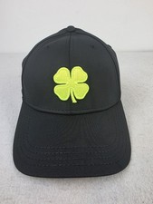 Black Clover Hat Cap Fitted Mens L/XL Green Live Lucky Golf Logo Golfer Stretch