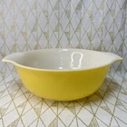 Rare GlasBake 4 QT Vintage Cinderella  J-2357 YELLOW Mixing Bowl HTF