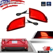 2PCS Red Lens Rear Bumper Foglights LED Tail Brake Lights For 2013-2018 Mazda 3