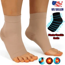 Pair Ankle Support Brace Compression Sleeve Plantar Foot Fasciitis Wrap Sports
